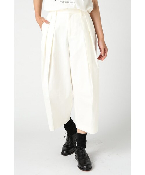 JOURNAL STANDARD（ジャーナルスタンダード）の「《予約》Cギャバクロップドワイドパンツ◆（パンツ・レディース・ブラック/ホワイト/ベージュ・36/38/40）」の7枚目の写真