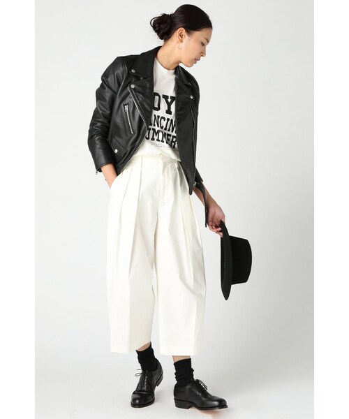 JOURNAL STANDARD（ジャーナルスタンダード）の「《予約》Cギャバクロップドワイドパンツ◆（パンツ・レディース・ブラック/ホワイト/ベージュ・36/38/40）」の5枚目の写真
