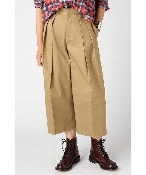 JOURNAL STANDARD（ジャーナルスタンダード）の「《予約》Cギャバクロップドワイドパンツ◆（パンツ・レディース・ブラック/ホワイト/ベージュ・36/38/40）」の3枚目の写真