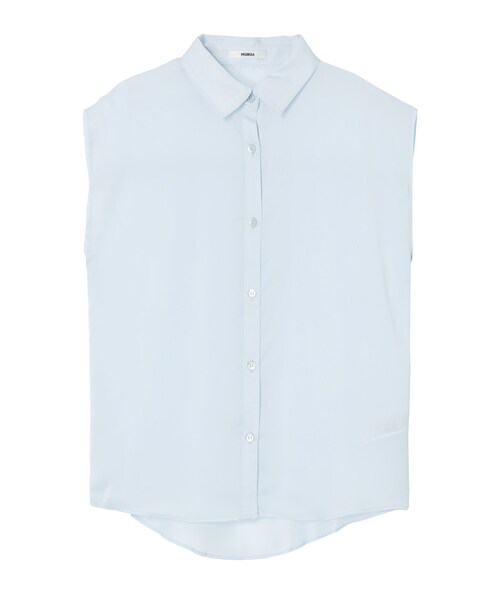 MURUA（ムルーア）の「【FEMININE】シフォンノースリブラウス（トップス・レディース・ホワイト/アイスブルー・F）」の12枚目の写真