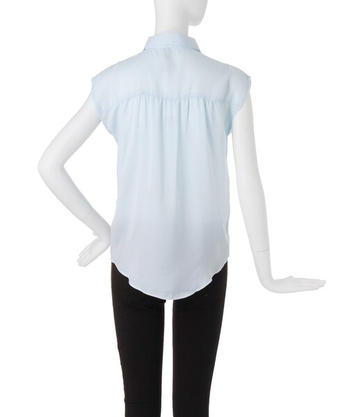 MURUA（ムルーア）の「【FEMININE】シフォンノースリブラウス（トップス・レディース・ホワイト/アイスブルー・F）」の8枚目の写真