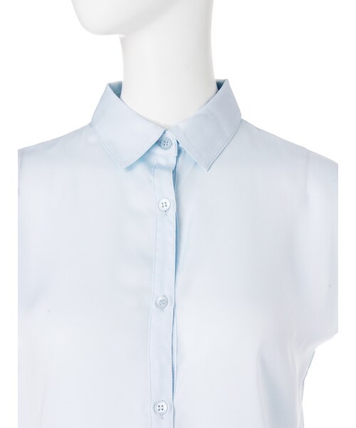 MURUA（ムルーア）の「【FEMININE】シフォンノースリブラウス（トップス・レディース・ホワイト/アイスブルー・F）」の9枚目の写真