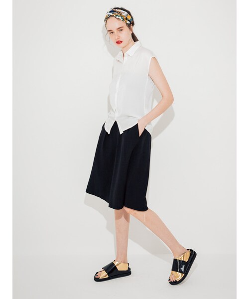 MURUA（ムルーア）の「【FEMININE】シフォンノースリブラウス（トップス・レディース・ホワイト/アイスブルー・F）」の5枚目の写真