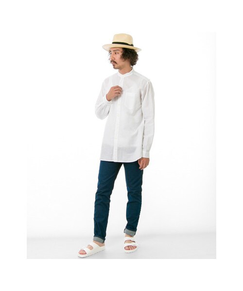 URBAN RESEARCH（アーバンリサーチ）の「バンドカラー ロングシャツ（トップス・メンズ・インディゴ/グレー/ホワイト・M/L）」の9枚目の写真