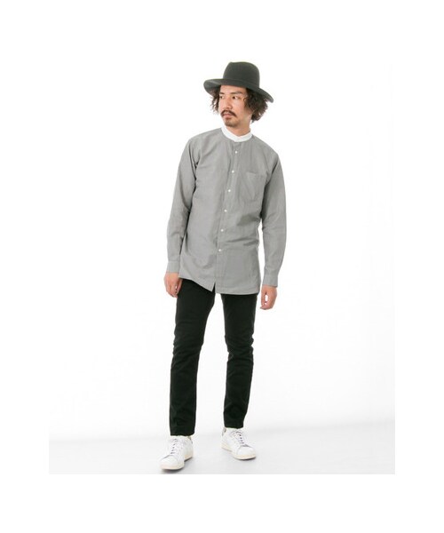 URBAN RESEARCH（アーバンリサーチ）の「バンドカラー ロングシャツ（トップス・メンズ・インディゴ/グレー/ホワイト・M/L）」の7枚目の写真