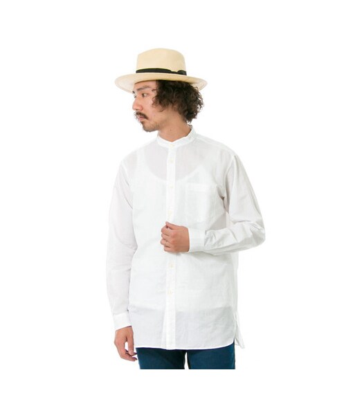 URBAN RESEARCH（アーバンリサーチ）の「バンドカラー ロングシャツ（トップス・メンズ・インディゴ/グレー/ホワイト・M/L）」の8枚目の写真