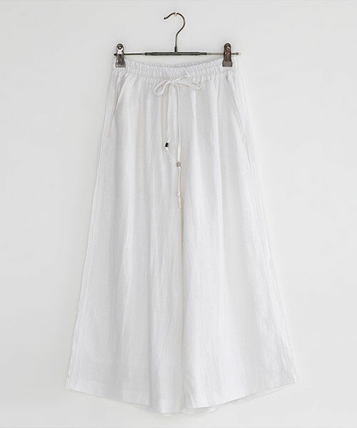 DHOLIC（ディーホリック）の「リネンワイドパンツ（その他パンツ・レディース・ダークネイビー/カーキ/ホワイトアイボリー・FREE）」の2枚目の写真