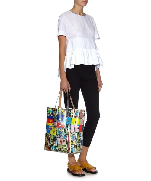 MARNI（マルニ）の「Marni Roger Mello patchwork-print PVC tote（トートバッグ・レディース・N/a・ONE SIZE）」の3枚目の写真