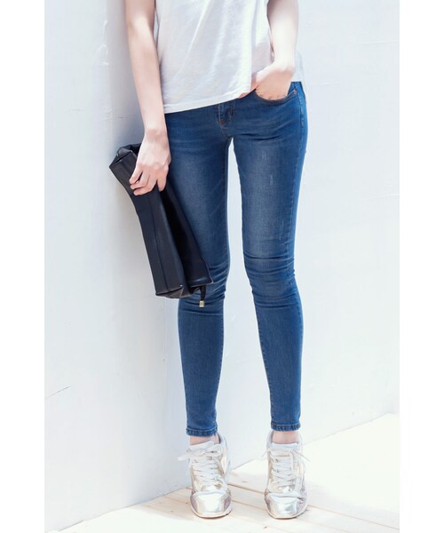 ORENDA（オレンダ）の「這刷色覺得好顯瘦的牛仔褲（パンツ・レディース・藍・S/M/L/XL）」の9枚目の写真