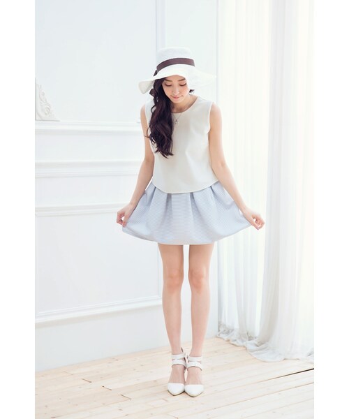 ORENDA（オレンダ）の「後綁蝴蝶結開衩的好搭背心上衣（トップス・レディース・白/黑・F）」の3枚目の写真