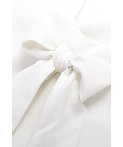 ORENDA（オレンダ）の「後綁蝴蝶結開衩的好搭背心上衣（トップス・レディース・白/黑・F）」の9枚目の写真