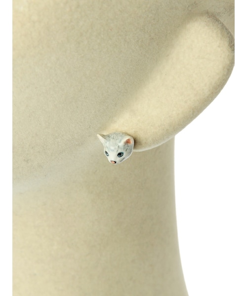 【最終価格】nach ナッシュ 陶器でできた猫のピアス nach 猫 ピアス レディース フランス ブランド アニマル ネコ