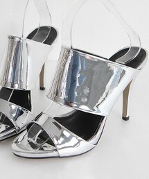 DHOLIC | メタリックカラーワイドストラップミュール(パンプス)