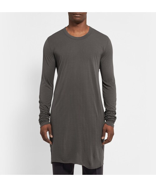 Rick Owens（リックオウエンス）の「Rick Owens Slim-Fit Jersey T-Shirt（Tシャツ/カットソー・メンズ・Gray・XS/S/M/L/XL）」の3枚目の写真
