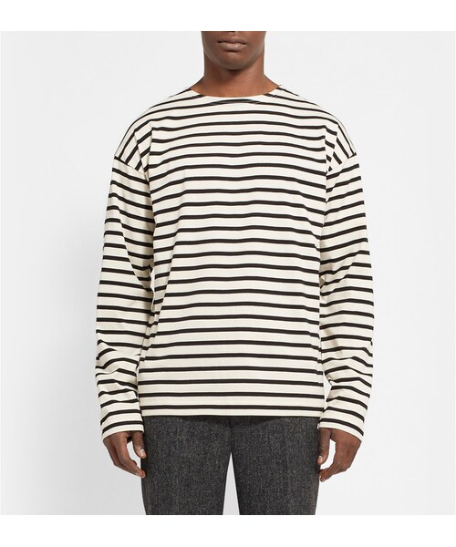 MARGARET HOWELL（マーガレットハウエル）の「Margaret Howell MHL Striped Cotton T-Shirt（Tシャツ/カットソー・メンズ・White・S/M/L/XL）」の5枚目の写真