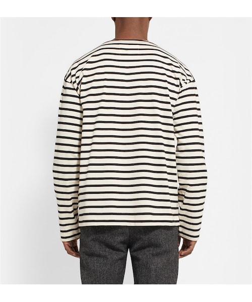 MARGARET HOWELL（マーガレットハウエル）の「Margaret Howell MHL Striped Cotton T-Shirt（Tシャツ/カットソー・メンズ・White・S/M/L/XL）」の3枚目の写真
