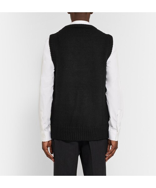 RAF SIMONS(ラフシモンズ)の「Raf Simons Patterned Wool-Blend Vest(ベスト・メンズ・Black・S/M/L/XL)」の3枚目の写真
