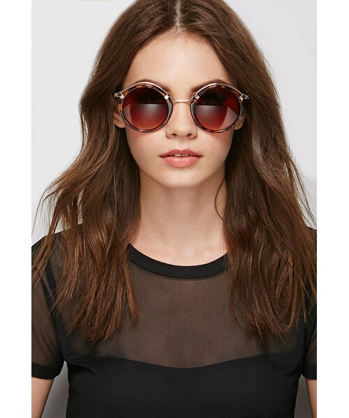 FOREVER 21(フォーエバー トゥエンティーワン)の「FOREVER 21+ Spitfire Ateen Sunglasses(サングラス・レディース・Brown・One size)」の6枚目の写真