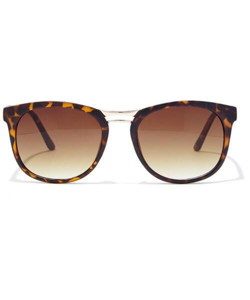 FOREVER 21（フォーエバー トゥエンティーワン）の「FOREVER 21 Matte Frame Gradated Sunglasses（サングラス・レディース・Gold/Brown・One size）」の11枚目の写真