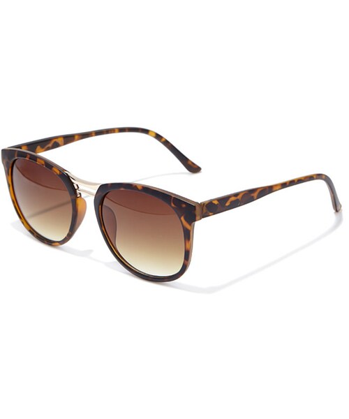 FOREVER 21（フォーエバー トゥエンティーワン）の「FOREVER 21 Matte Frame Gradated Sunglasses（サングラス・レディース・Gold/Brown・One size）」の10枚目の写真