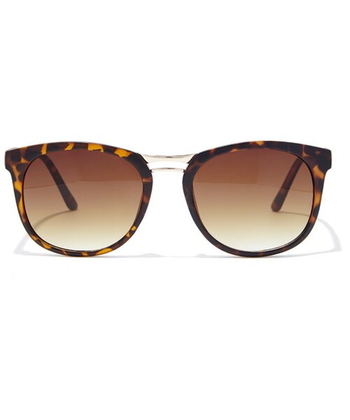 FOREVER 21（フォーエバー トゥエンティーワン）の「FOREVER 21 Matte Frame Gradated Sunglasses（サングラス・レディース・Gold/Brown・One size）」の12枚目の写真