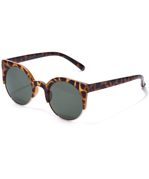 FOREVER 21（フォーエバー トゥエンティーワン）の「FOREVER 21 Leopard Print Round Sunglasses（サングラス・レディース・Brown・One size）」の3枚目の写真