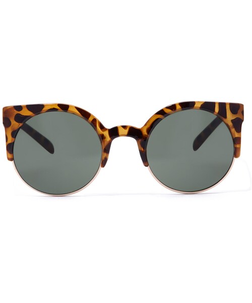 FOREVER 21（フォーエバー トゥエンティーワン）の「FOREVER 21 Leopard Print Round Sunglasses（サングラス・レディース・Brown・One size）」の6枚目の写真