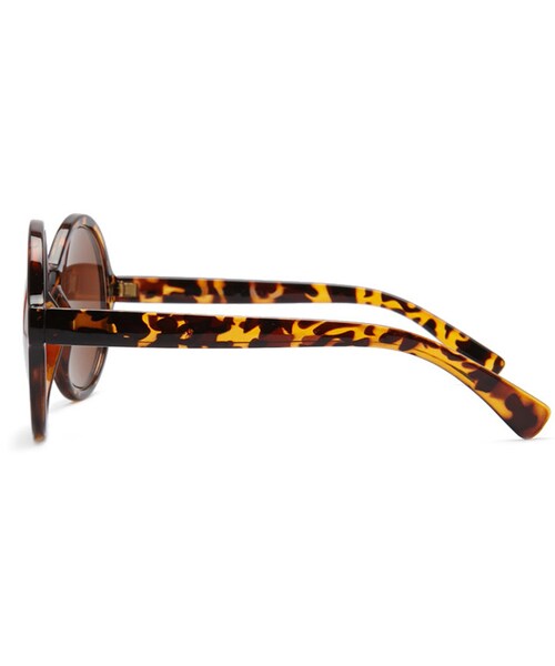 FOREVER 21（フォーエバー トゥエンティーワン）の「FOREVER 21 Tortoiseshell Metallic-Rimmed Sunglasses（サングラス・レディース・Gold/Brown・One size）」の4枚目の写真