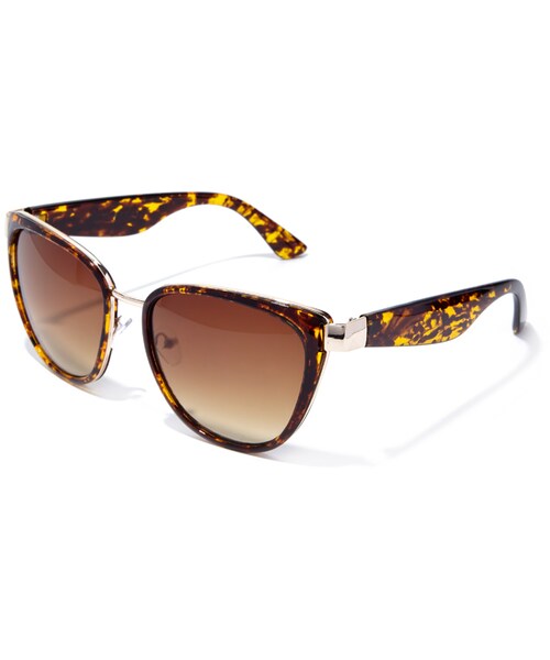 FOREVER 21（フォーエバー トゥエンティーワン）の「FOREVER 21 Crackled Cat Eye Sunglasses（サングラス・レディース・Brown・One size）」の5枚目の写真