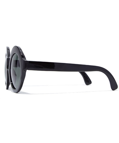 FOREVER 21(フォーエバー トゥエンティーワン)の「FOREVER 21 Classic Round Sunglasses(サングラス・レディース・Black/Brown・One size)」の4枚目の写真