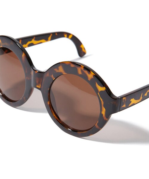 FOREVER 21(フォーエバー トゥエンティーワン)の「FOREVER 21 Classic Round Sunglasses(サングラス・レディース・Black/Brown・One size)」の6枚目の写真