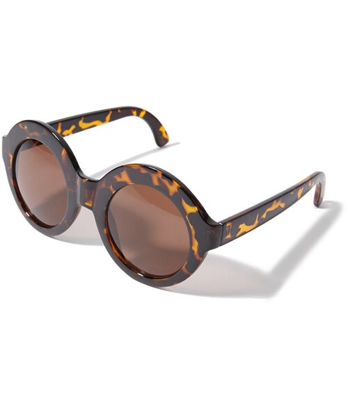 FOREVER 21(フォーエバー トゥエンティーワン)の「FOREVER 21 Classic Round Sunglasses(サングラス・レディース・Black/Brown・One size)」の8枚目の写真