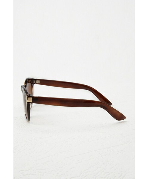FOREVER 21（フォーエバー トゥエンティーワン）の「FOREVER 21 Metal Corner Round Sunglasses（サングラス・レディース・Brown・One size）」の2枚目の写真
