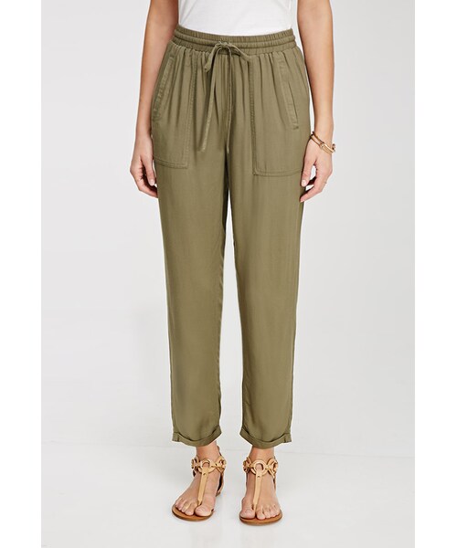 FOREVER 21 Cuffed Drawstring Joggers