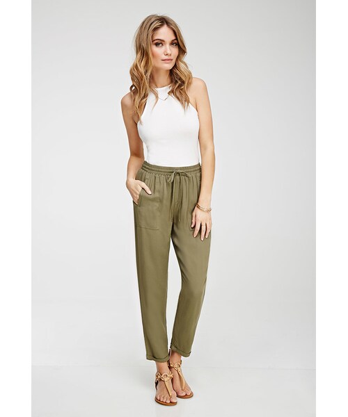 FOREVER 21 Cuffed Drawstring Joggers