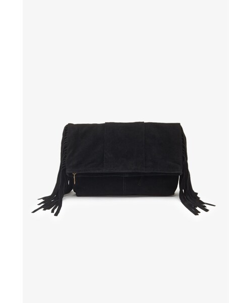 FOREVER 21（フォーエバー トゥエンティーワン）の「FOREVER 21+ Fringed Suede Clutch（クラッチバッグ・レディース・Black/Brown・One size）」の4枚目の写真