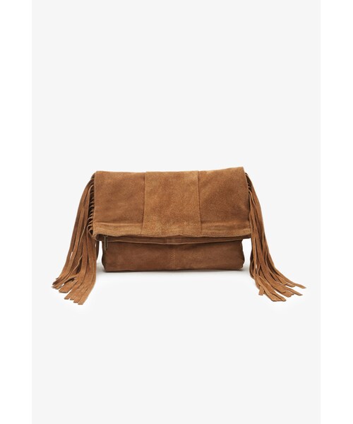 FOREVER 21（フォーエバー トゥエンティーワン）の「FOREVER 21+ Fringed Suede Clutch（クラッチバッグ・レディース・Black/Brown・One size）」の5枚目の写真