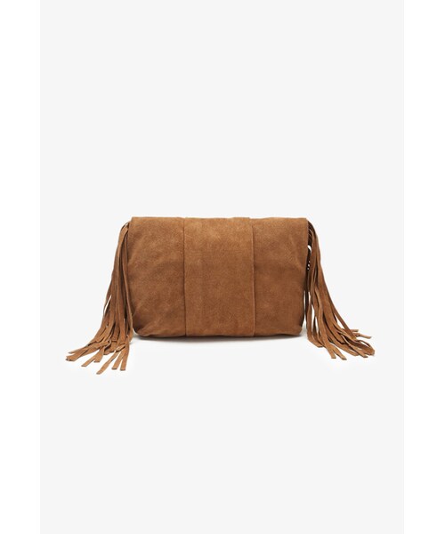 FOREVER 21（フォーエバー トゥエンティーワン）の「FOREVER 21+ Fringed Suede Clutch（クラッチバッグ・レディース・Black/Brown・One size）」の3枚目の写真