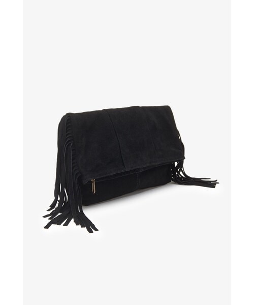 FOREVER 21（フォーエバー トゥエンティーワン）の「FOREVER 21+ Fringed Suede Clutch（クラッチバッグ・レディース・Black/Brown・One size）」の9枚目の写真