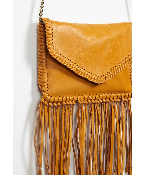 FOREVER 21（フォーエバー トゥエンティーワン）の「FOREVER 21+ Faux Leather Fringe Crossbody（ショルダーバッグ・レディース・Black/White/Orange・One size）」の5枚目の写真