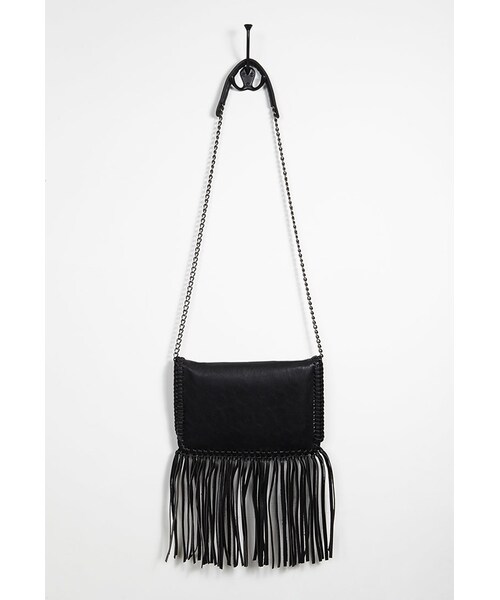 FOREVER 21（フォーエバー トゥエンティーワン）の「FOREVER 21+ Faux Leather Fringe Crossbody（ショルダーバッグ・レディース・Black/White/Orange・One size）」の4枚目の写真