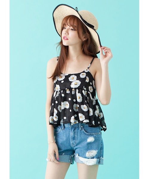 gracegift（グレースギフト）の「韓國時髦韓妞抓破牛仔短褲（パンツ・レディース・藍・S/M）」の4枚目の写真