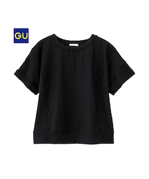 GU | （GU）ボクシークロップドスウェット（半袖）(トップス)
