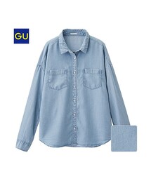 GU | （GU）テンセルデニムビックシャツ（長袖）(トップス)