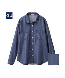 GU | （GU）テンセルデニムビックシャツ（長袖）(トップス)
