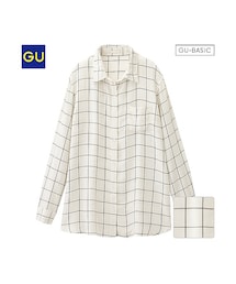 GU | （GU）チェックシャツ（ロング・長袖）(トップス)