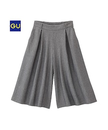 GU | （GU）イージードレープポンチガウチョパンツ（ストライプ）(パンツ)