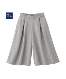 GU | （GU）イージードレープポンチガウチョパンツ（ストライプ）(パンツ)