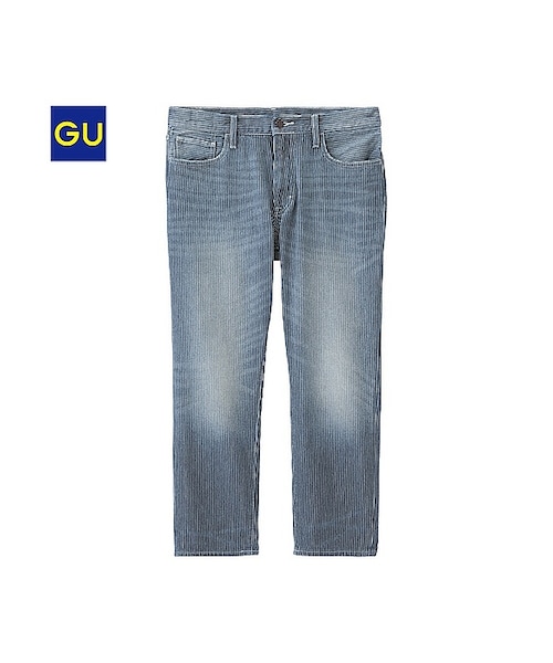 GU（ジーユー）の「（GU）テーパードアンクルジーンズＢ（MEN ⁄ ジーンズ・メンズ・OFF WHITE/BLUE・S/L/M/XL）」の3枚目の写真