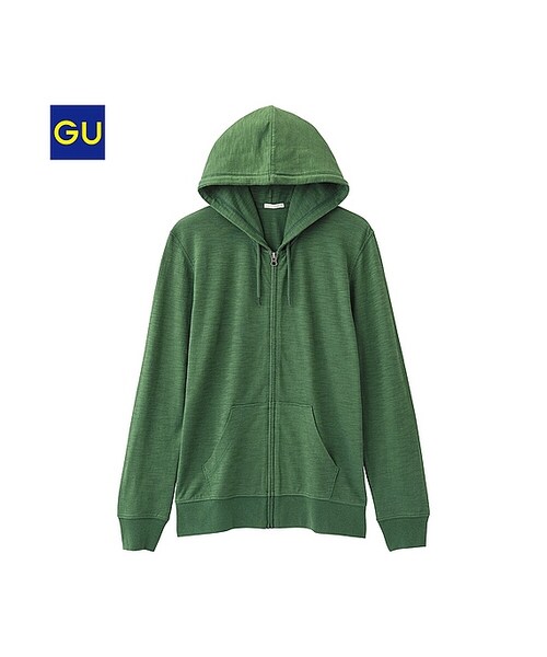 GU（ジーユー）の「（GU）フルジップパーカ（長袖）（MEN ⁄ パーカ・カーディガン・メンズ・GRAY/NAVY/BLACK/OLIVE・M/XL/L/S）」の3枚目の写真